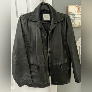 Classic Boho women’s Black  Leather Coat.